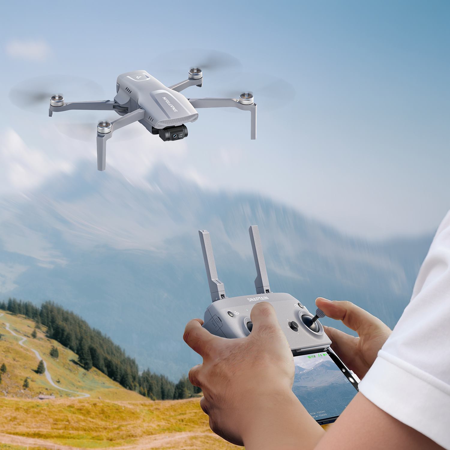 SNAPTAIN P40 LITE 3-Axis Gimbal 4K Camera Drone Bundle