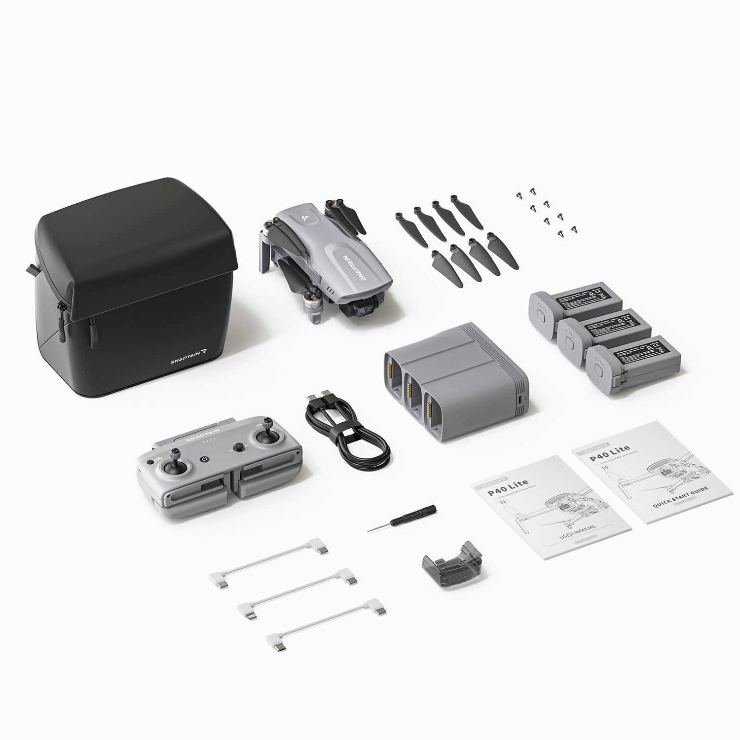 SNAPTAIN P40 LITE 3-Axis Gimbal 4K Camera Drone Bundle